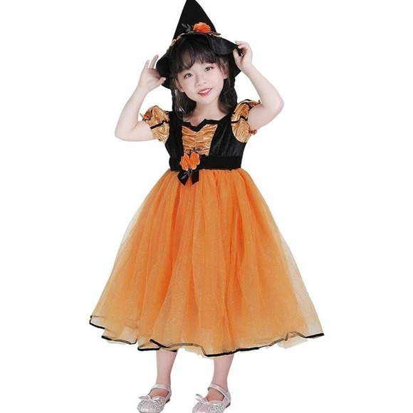 Kids' Fancy Witch Halloween Costume Dress SIZE Medium 8 Hyde & EEK! NEW with Hat - Picture 1 of 11